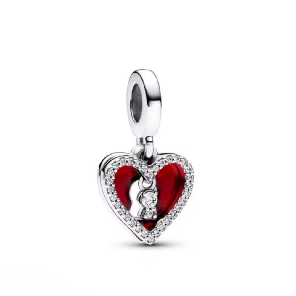New Heart & Lock Double Dangle Charm